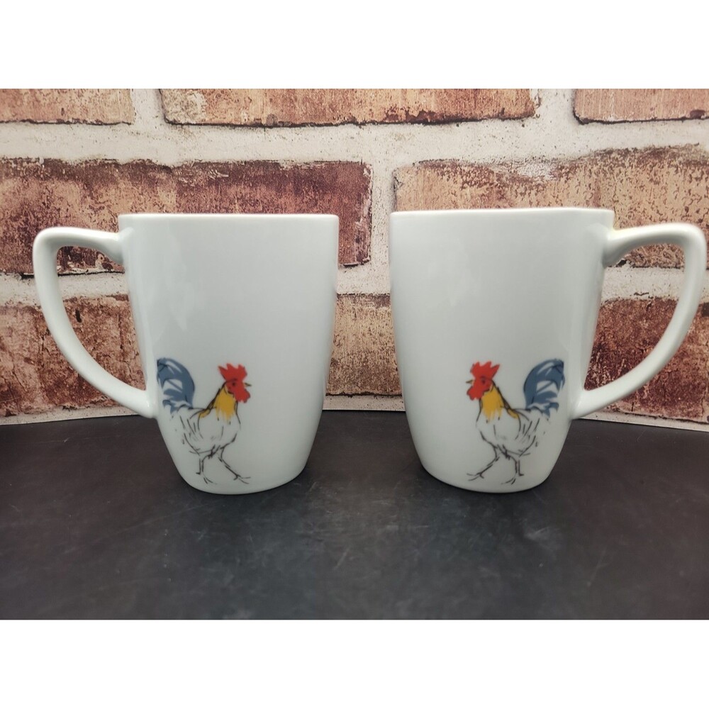 Corelle Coordinates Mugs Country Dawn Rooster Coffee Tea Cup Farm Chicken 12 oz